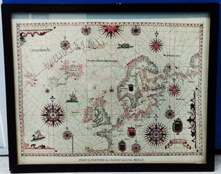 Láminas decorativas de mapas antiguos (4 uds)