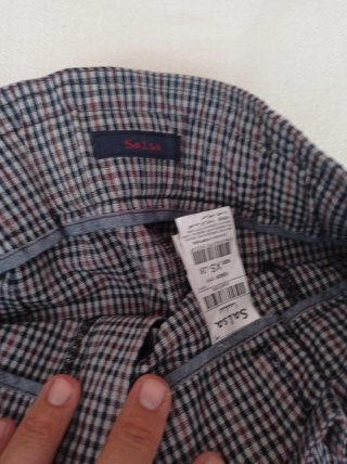 Pantalones Salsa a cuadros con cinturón Talla XS