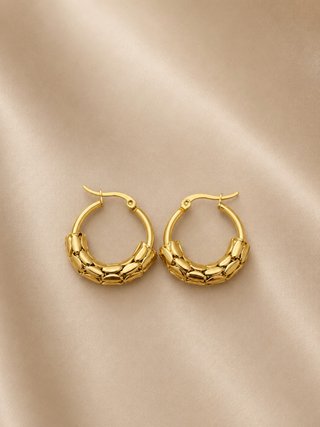Pendientes Aro Dorados Diseño Serpiente