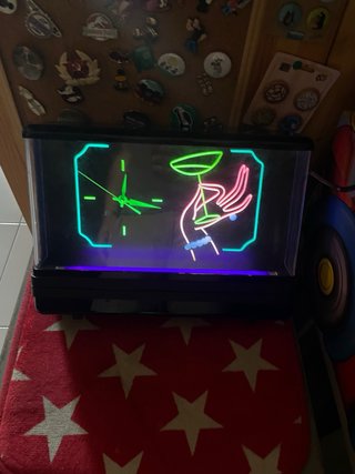 OROLOGIO VINTAGE NEON GEMINI NUON MARTINI CLOCK