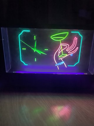 OROLOGIO VINTAGE NEON GEMINI NUON MARTINI CLOCK