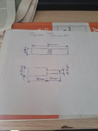 5 Pernios Torneados 10x60mm