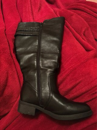 Botas planas de caña extra ancha
