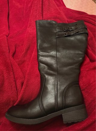 Botas planas de caña extra ancha