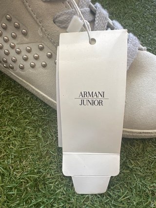 Botas Armani Junior Piel Beige y Plateadas