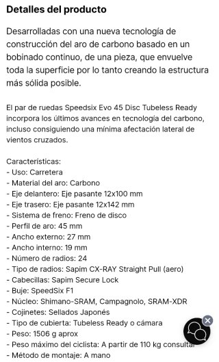 Ruedas Speed Six Evo 45 Disc