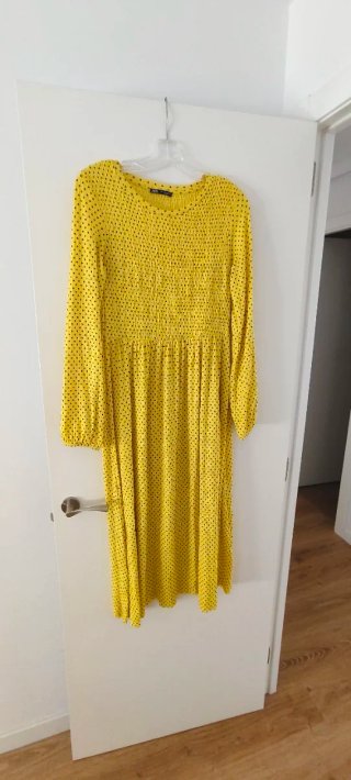 Vestido Zara amarillo lunares negros