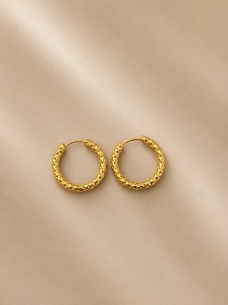 Pendientes Aro Dorados Texturizados