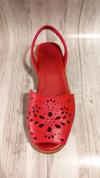 Zapato mallorquina mujer rojo