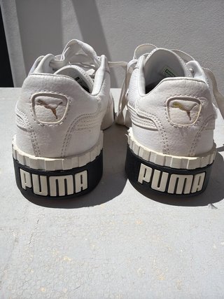 Zapatillas Puma Cali Blancas y Negras de piel