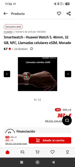 Reloj Huawei Watch 5 Azul Morado
