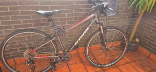 Bicicleta B-TWIN Gris con Cesta