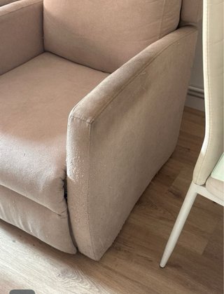 Sillón reclinable beige 1 plaza + funda