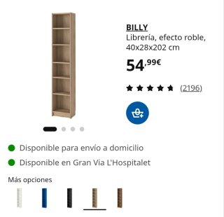 Librería BILLY / OXBERG 2 puertas efecto roble