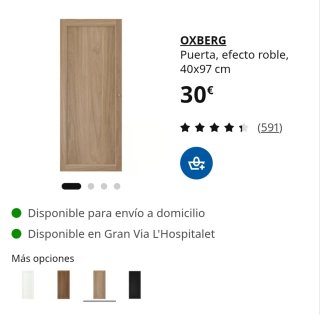 Librería BILLY / OXBERG 2 puertas efecto roble