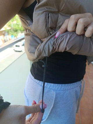 Chaleco beige/Marrón