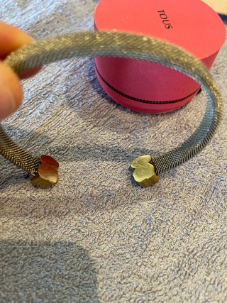 Pulsera Tous malla dorada y plateada