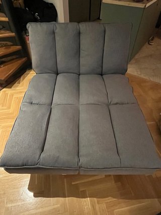 Sofá cama 2 piezas tela gris.
