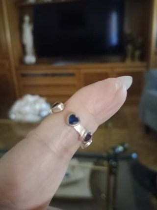 Anillo Plata Corazones Multicolor Ajustable