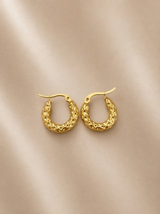 Pendientes Aro Dorados Texturizados