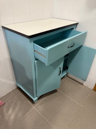 Aparador Cocina Vintage Azul y Blanco