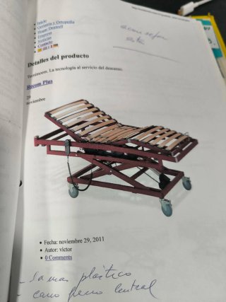 Cama articulada 90cm lamas PVC