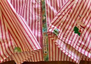 Camisa Lady Lace rayas rosa y blanca Talla L