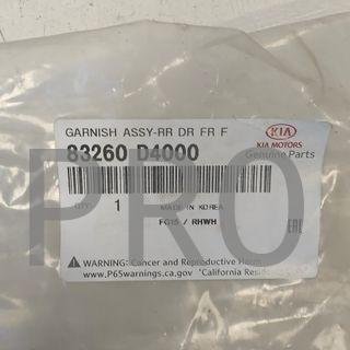 GUARNECIDO EXTERIOR PUERTA TRASERA KIA OPTIMA