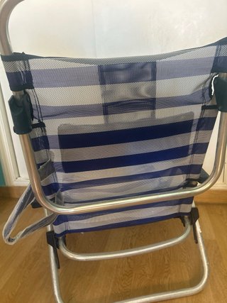 Silla Playa Plegable Azul y Gris
