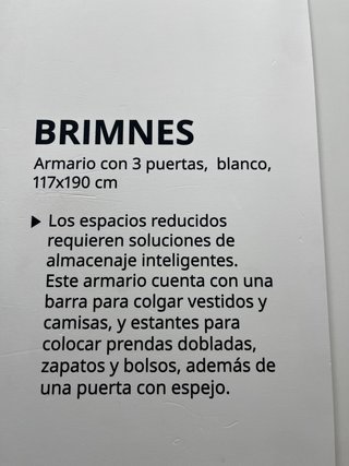 Armario IKEA 3 puertas con espejo BRIMNES