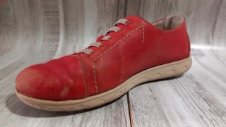 Zapatos Fluchos Mujer Piel Roja