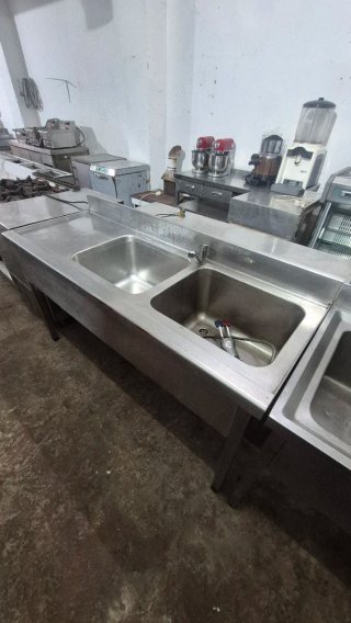 Fregadero industrial doble acero inoxidable