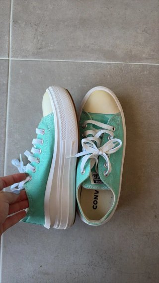 Converse plataforma color verde agua