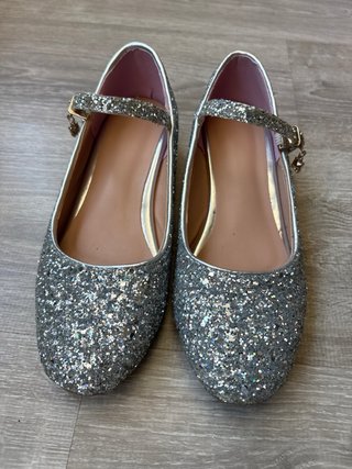 Zapatos fiesta/boda plateados brillantes