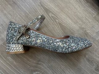 Zapatos fiesta/boda plateados brillantes