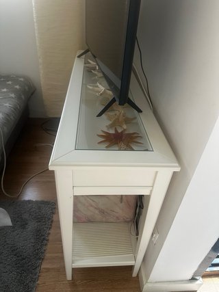 Mesa consola blanca con cristal