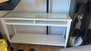 Mesa consola blanca con cristal