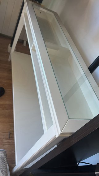 Mesa consola blanca con cristal