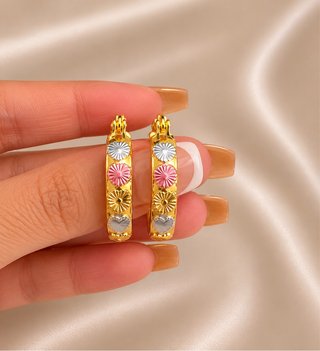Pendientes Aro Corazón y Flor