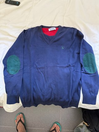 Jersey Mango Azul Talla S con Parches