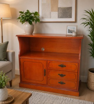 Mueble TV madera naranja