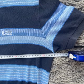Polo Hugo Boss Rayas Azul Vintage Y2K Retro