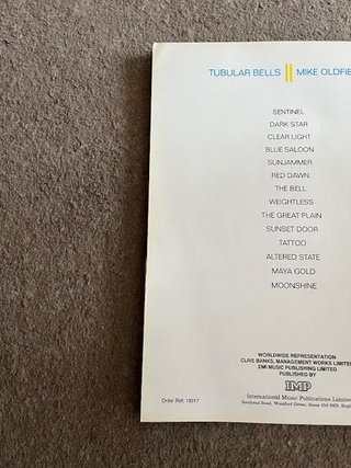 Libro de Partituras Mike Oldfield Tubular Bells II