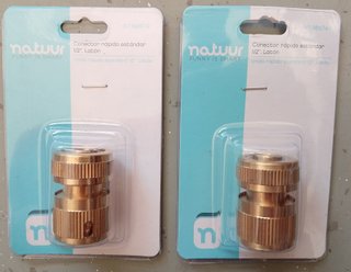 Set riego latón con lanza, conectores y adaptador