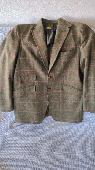 Chaqueta Barbour cuadros verde y rosa