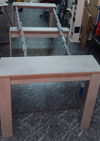 Mesa extensible 2 funciones beige/gris