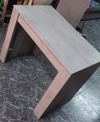 Mesa extensible 2 funciones beige/gris