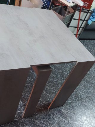 Mesa extensible 2 funciones beige/gris