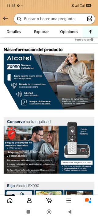 Teléfono Inalámbrico Alcatel FX990