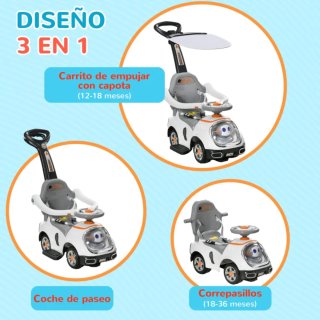 Correpasillos Infantil con Asa y Parasol 12-36 mes